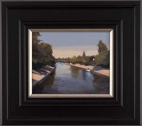 Michael John Ashcroft, ROI, Original oil painting on panel, Boating on the River, York