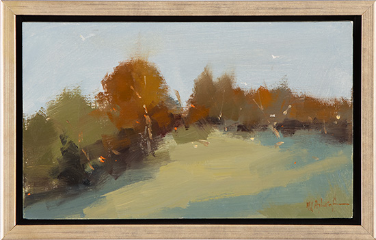 Michael John Ashcroft, ROI, Original oil painting on panel, Autumn Leaves 