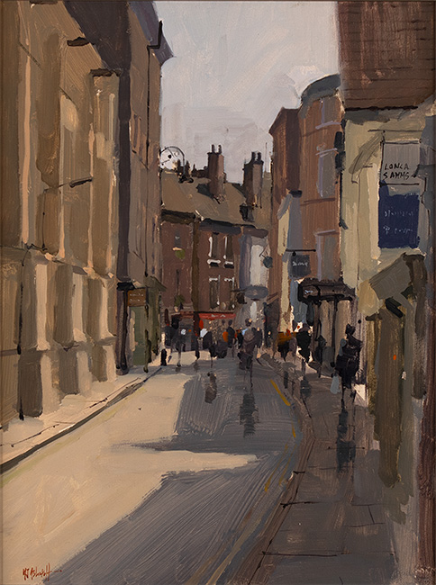 Michael John Ashcroft, ROI, Original oil painting on panel, High Petergate, York