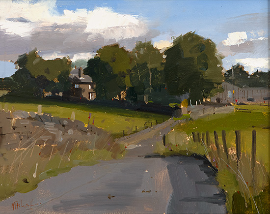 Michael John Ashcroft, ROI, Original oil painting on panel, Over the Top, Rivington, Lancashire