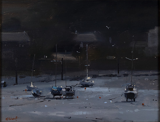 Michael John Ashcroft, ROI, Original oil painting on panel, Low Tide