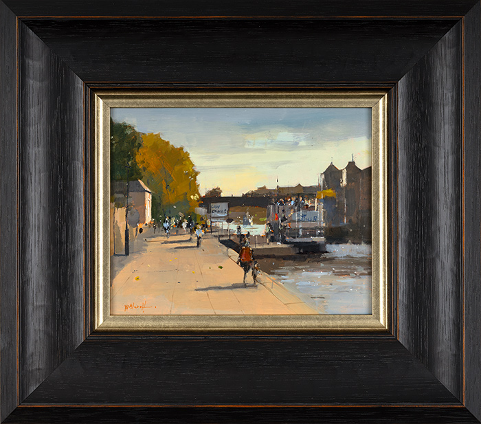 Michael John Ashcroft, ROI, Original oil painting on panel, River Cruise Departure, York, click to enlarge