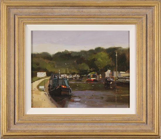 Michael John Ashcroft, ROI, Original oil painting on panel, Evening Moorings