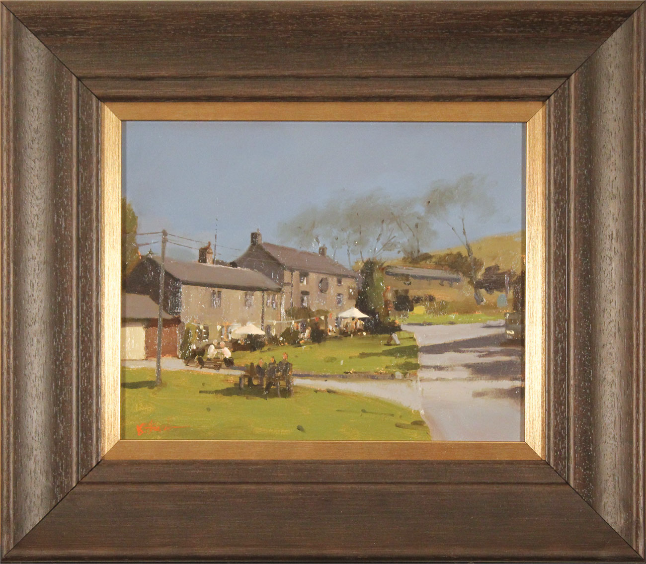Michael John Ashcroft, ROI, Original oil painting on panel, A Pint at the Lister Arms, Malham, Yorkshire. Click to enlarge