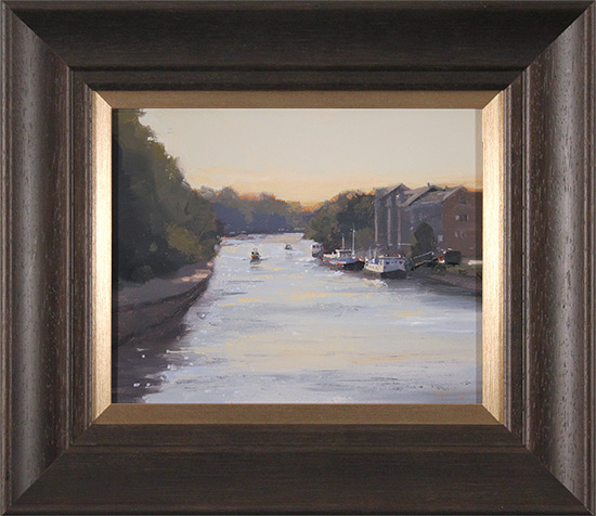 Michael John Ashcroft, ROI, Original oil painting on panel, Sunset on the River Ouse, York, click to enlarge