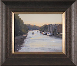 Michael John Ashcroft, ROI, Original oil painting on panel, Sunset on the River Ouse, York Large image. Click to enlarge