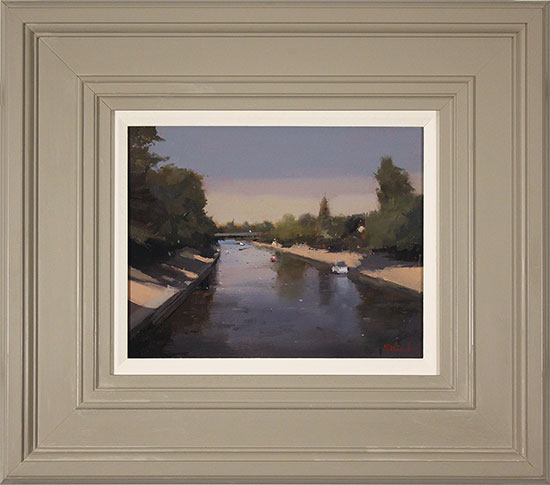 Michael John Ashcroft, ROI, Original oil painting on panel, Boating on the River, York 