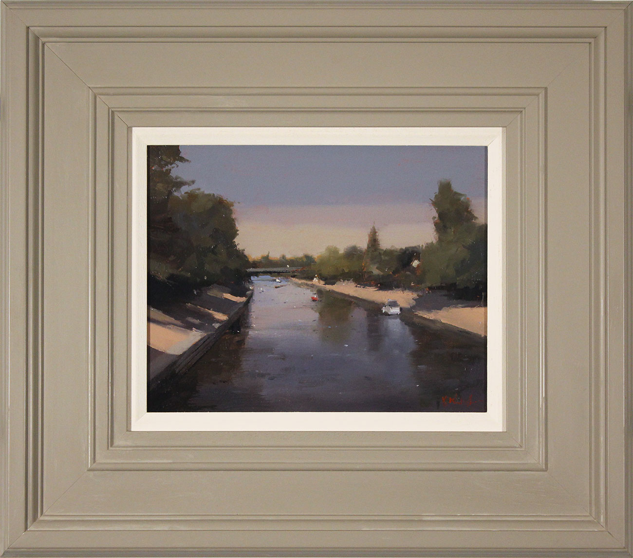Michael John Ashcroft, ROI, Original oil painting on panel, Boating on the River, York. Click to enlarge