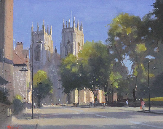 Michael John Ashcroft, ROI, Original oil painting on panel, A Summer Afternoon in York Without frame image. Click to enlarge