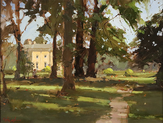 Michael John Ashcroft, ROI, Original oil painting on panel, Wortley Hall, Sheffield 