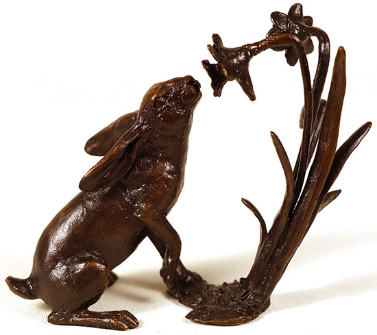 Michael Simpson, Bronze, Hare with Daffodils