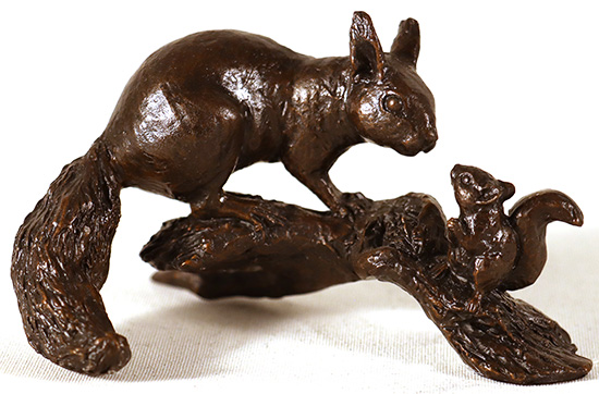 Michael Simpson, Bronze, Red Squirrel with Baby