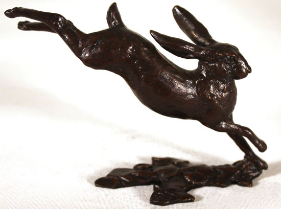 Michael Simpson, Bronze, Small Hare Running, click to enlarge