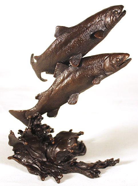 Michael Simpson, Bronze, Salmon Pair Leaping