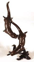 Michael Simpson, Bronze, Otters Swimming  Large image. Click to enlarge