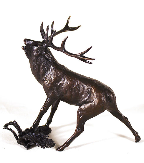 Michael Simpson, Bronze, Stag Roaring  Without frame image. Click to enlarge