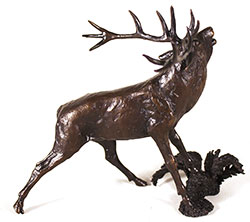 Michael Simpson, Bronze, Stag Roaring  Large image. Click to enlarge