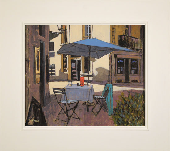 Mike Hall, Original acrylic painting on board, Café Table 