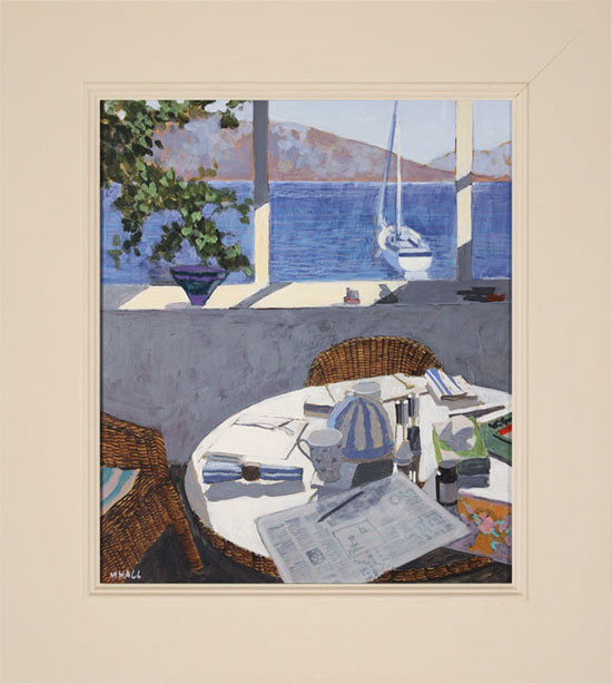 Mike Hall, Original acrylic painting on board, Deserted Table III 
