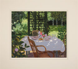 Mike Hall, Original acrylic painting on board, Table Set for Tea Large image. Click to enlarge
