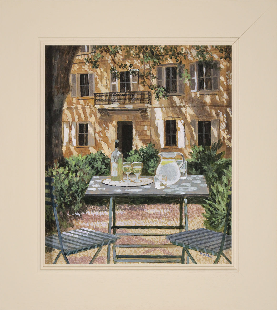 Mike Hall, Original acrylic painting on board, Cool Drinks in the Shade II. Click to enlarge