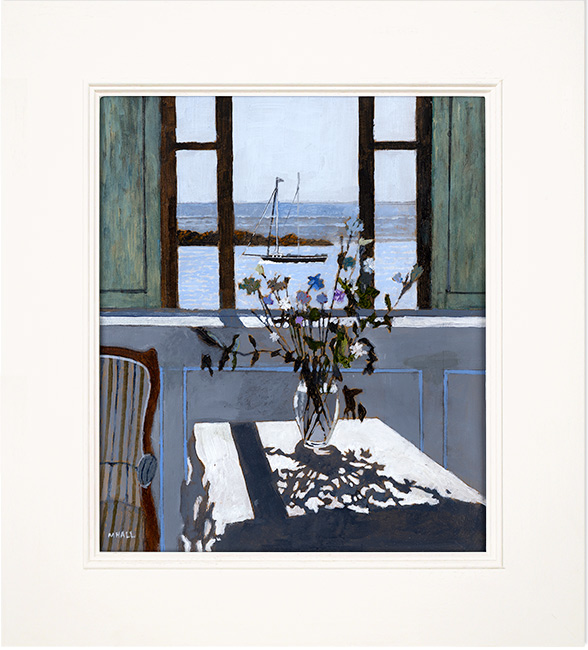 Mike Hall, Original acrylic painting on board, Flower Shadow, click to enlarge