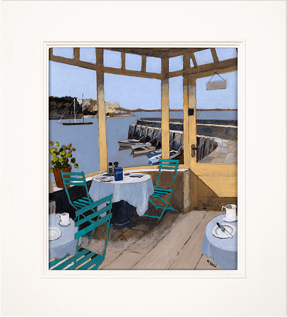 Mike Hall, Original acrylic painting on board, View from the Harbour Café, click to enlarge