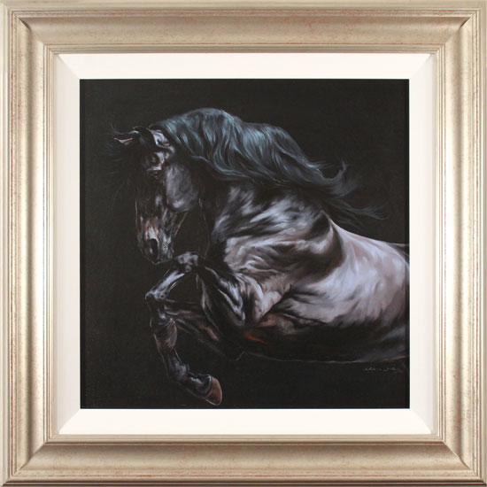 Natalie Stutely, Original oil painting on panel, Andalusian Stallion 