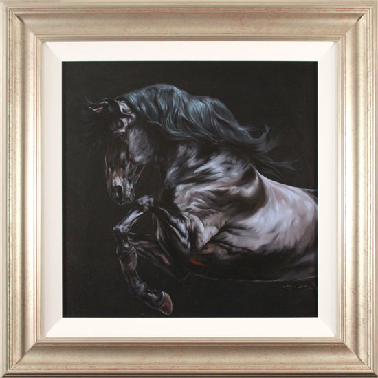 Natalie Stutely, Original oil painting on panel, Andalusian Stallion, click to enlarge