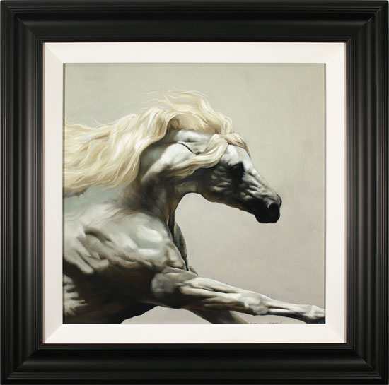 Natalie Stutely, Original oil painting on panel, Andalusian Stallion 