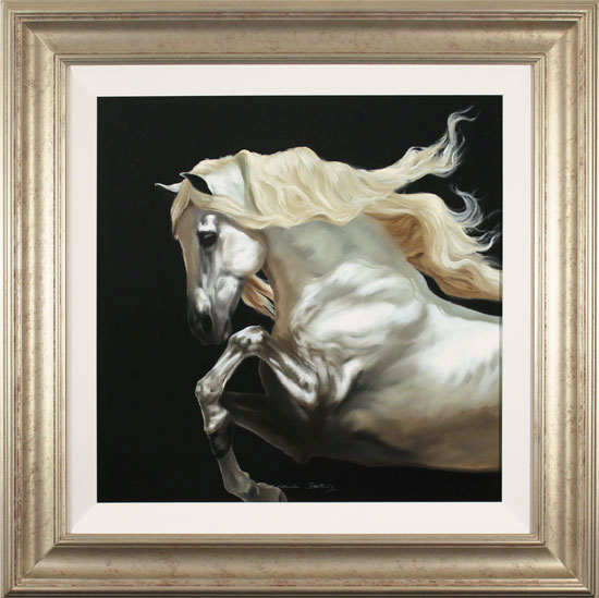 Natalie Stutely, Original oil painting on panel, Andalusian Stallion 