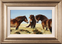 Natalie Stutely, Original oil painting on panel, Moorland Ponies