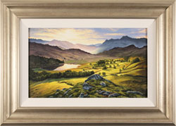 Suzie Emery, Original acrylic painting on board, Langdale Pikes, Lake District