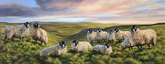 Natalie Stutely, Original oil painting on panel, Swaledales at Gunnerside Without frame image. Click to enlarge