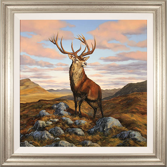 Natalie Stutely, Original oil painting on panel, Imperial Red Stag of Glen Coe 