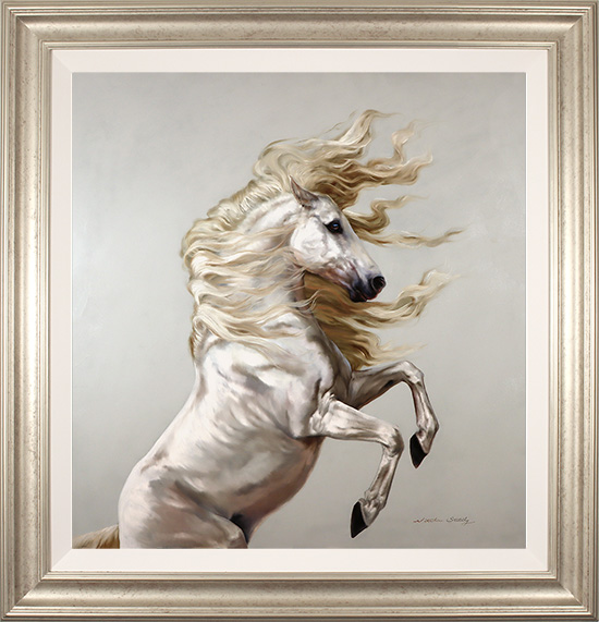 Natalie Stutely, Original oil painting on panel, Andalusian Stallion 