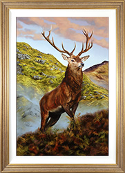 Natalie Stutely, Original oil painting on panel, Highland Stag