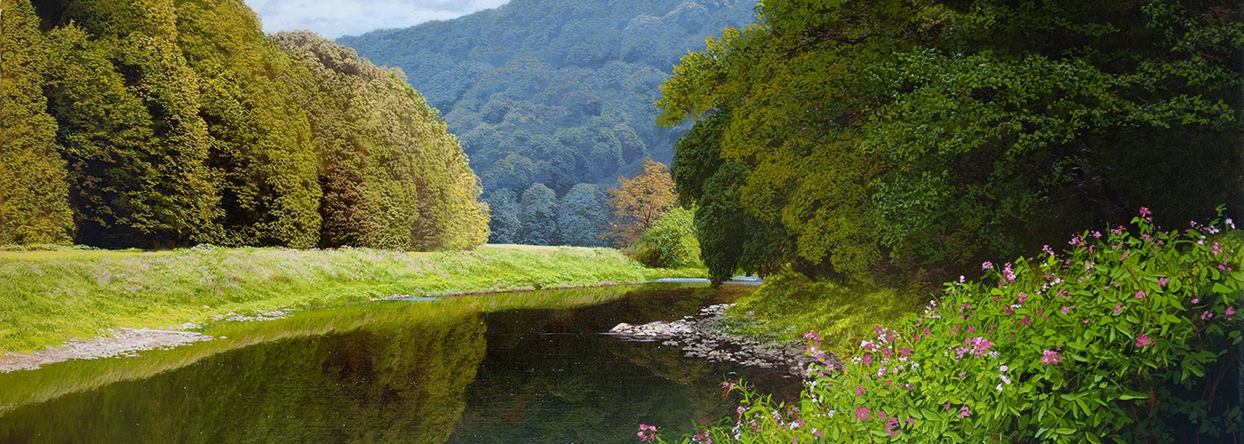 Michael John Ashcroft, ROI, Original oil painting on panel, Over the Top, Rivington, Lancashire