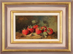 Paul Wilson, Original oil painting on panel, Handpicked Strawberries Large image. Click to enlarge