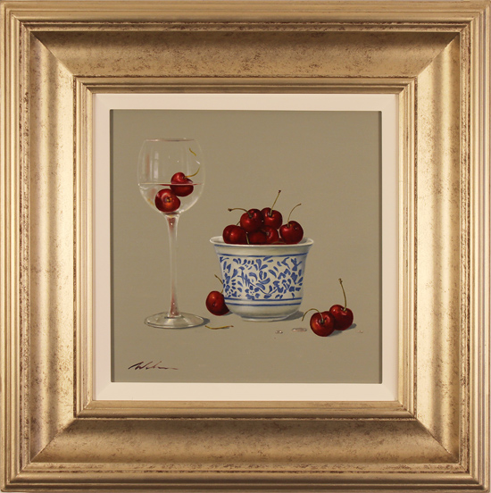 Paul Wilson, Original oil painting on panel, Cherries