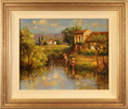 Paul Attfield, Original oil painting on panel, Across the Stream