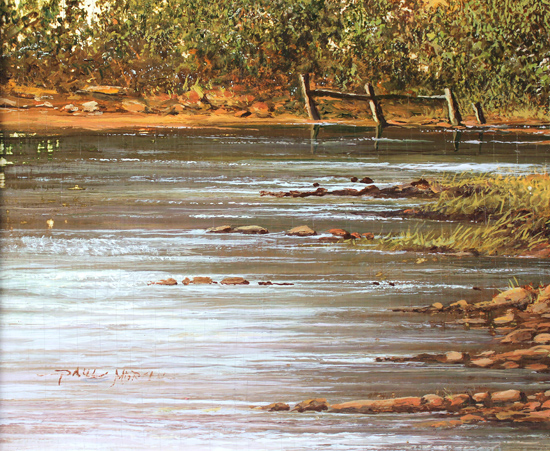 Paul Morgan, Original oil painting on panel, Haymaking Signature image. Click to enlarge