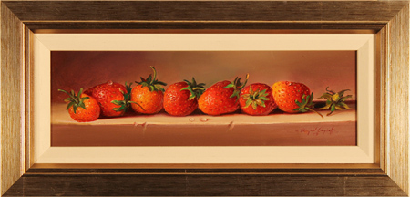 Paul Wilson, Original oil painting on panel, Strawberries