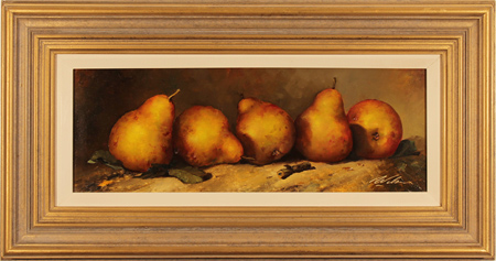 Paul Wilson, Original oil painting on panel, Pears