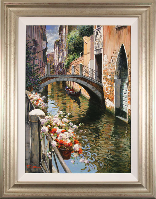 Raffaele Fiore, Original oil painting on canvas, Venetian Canal 