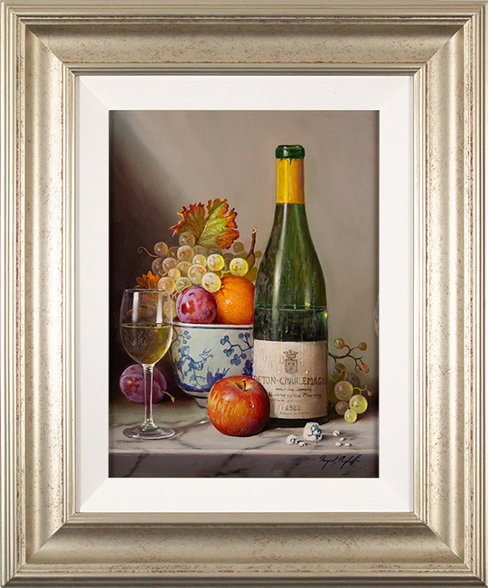 Raymond Campbell, Original oil painting on panel, Corton-Charlemagne, 1982, click to enlarge