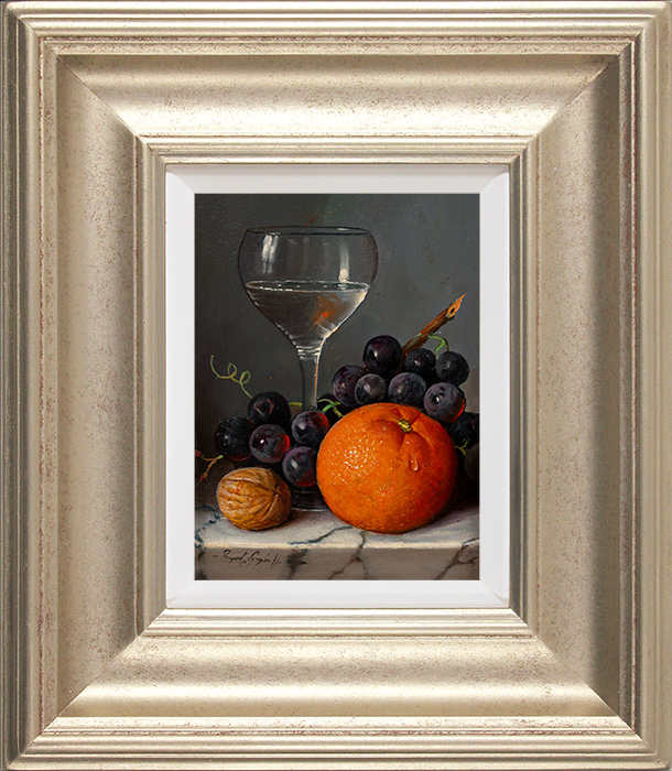 Raymond Campbell, Original oil painting on panel, Fruit and Nut with Glass, click to enlarge