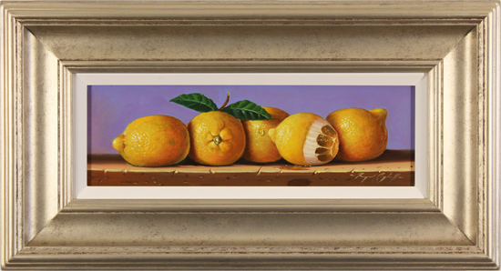 Raymond Campbell, Original oil painting on panel, Lemons