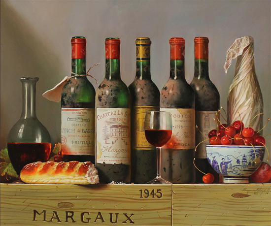 Raymond Campbell, Original oil painting on panel, The Vintner's Finest Without frame image. Click to enlarge