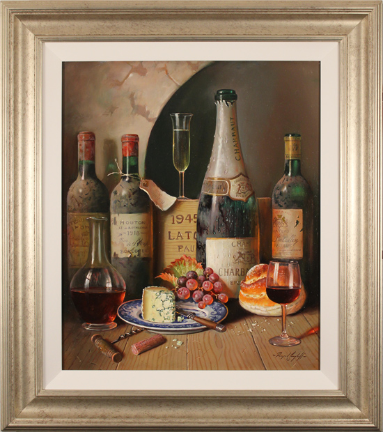 Raymond Campbell, Original oil painting on panel, Cellar Celebrations 